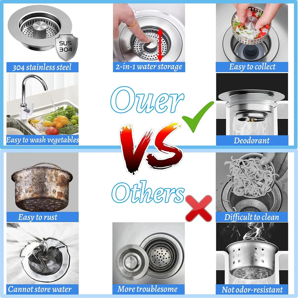 Universal Stainless Steel Kitchen Sink Stopper