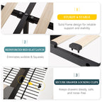 Full/Queen/King Velvet Storage Bed Frame with Adjustable Vertical Channel Headboard,4 Large Drawers, No Box Spring Needed