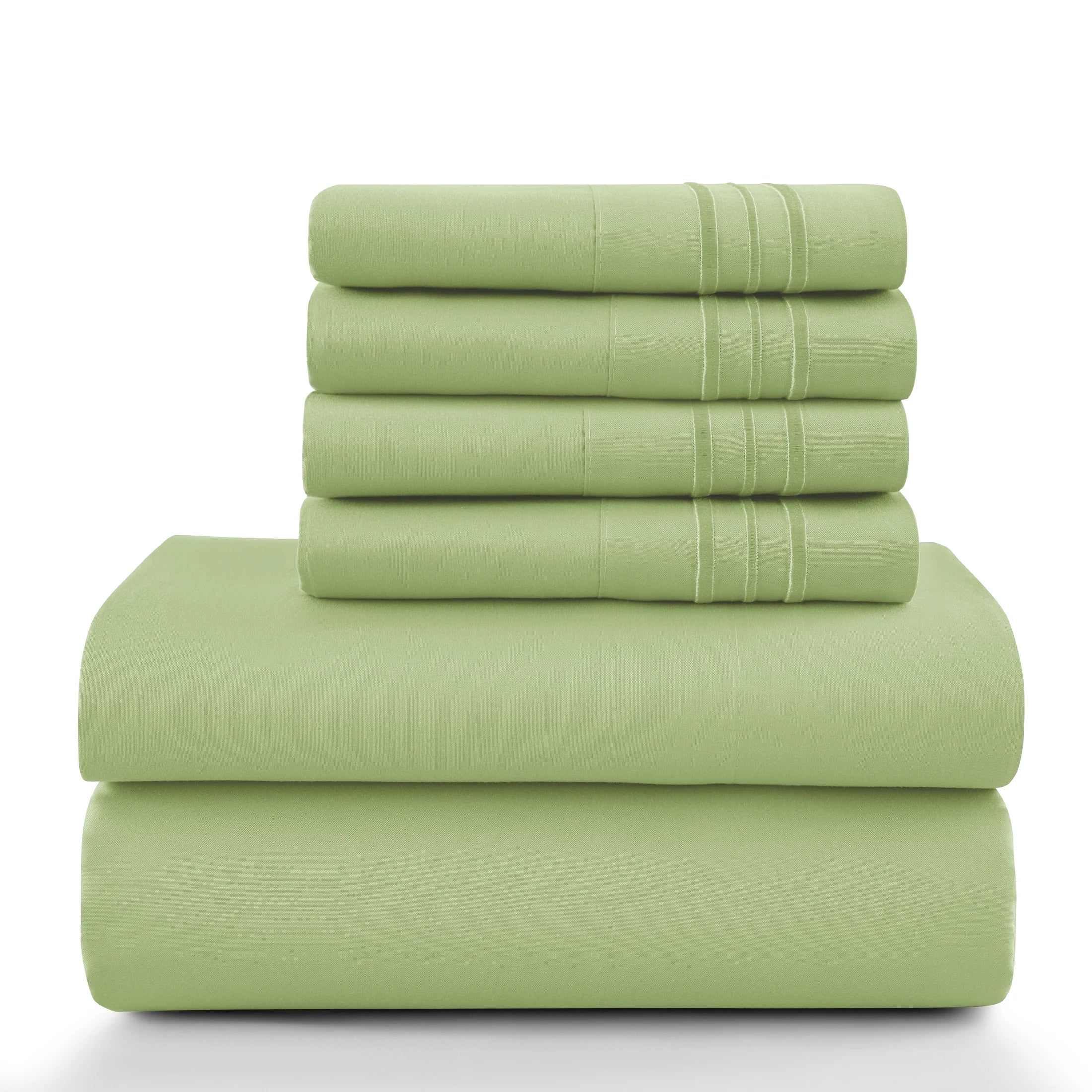 6Pc Solid Bed Sheet Set