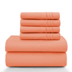 6Pc Solid Bed Sheet Set