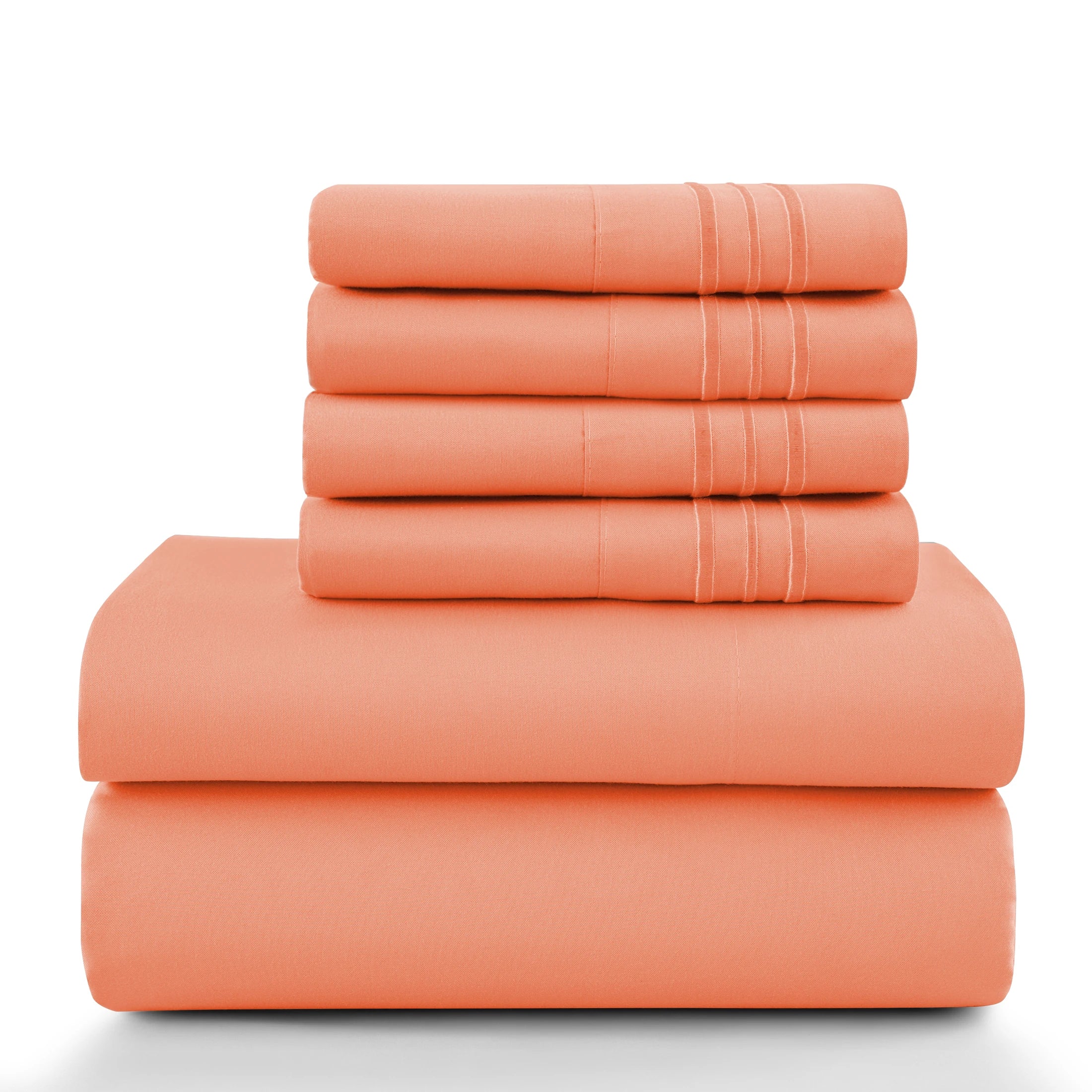 6Pc Solid Bed Sheet Set