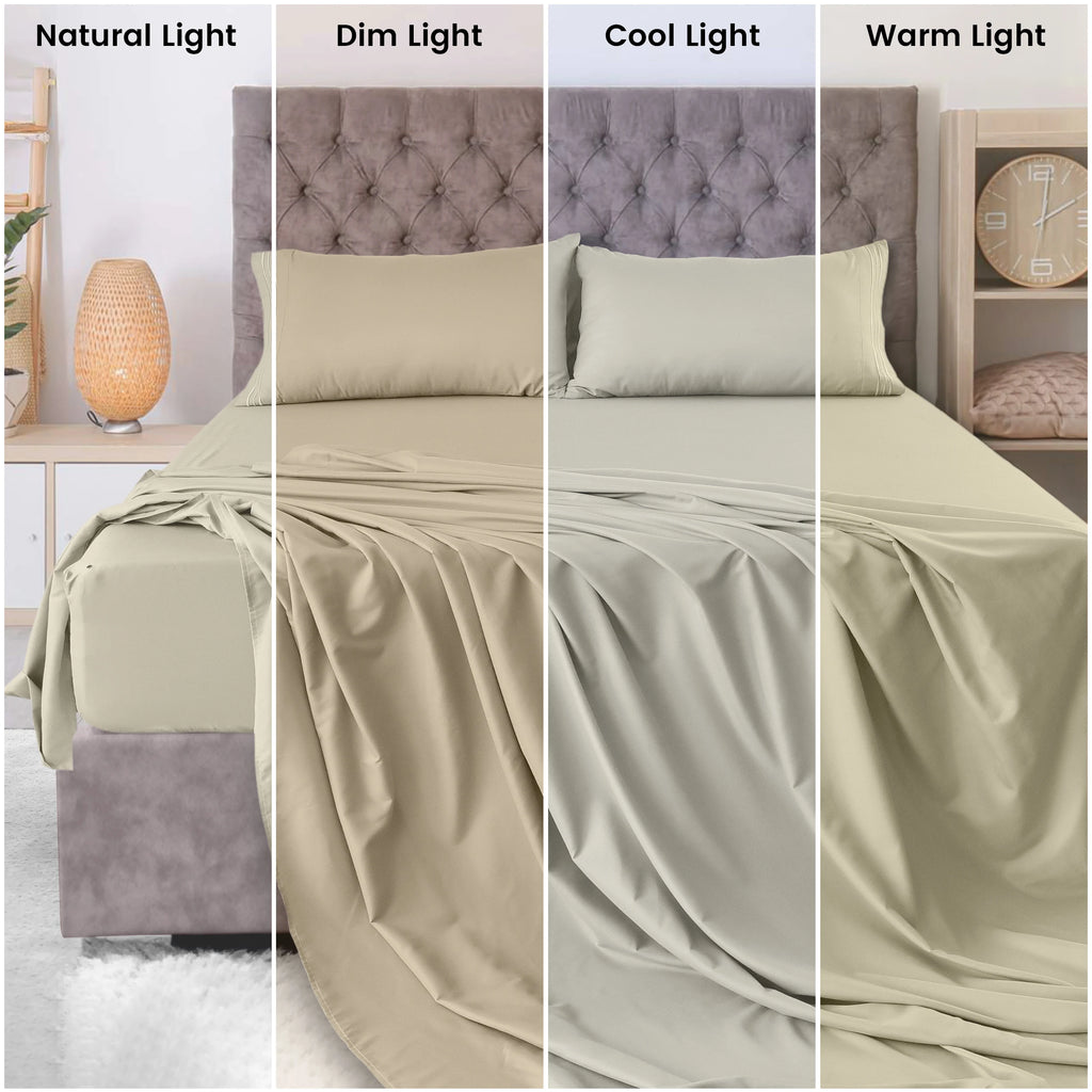 3 Piece Ultra-Soft Microfiber Bed Sheets with Flat Sheet