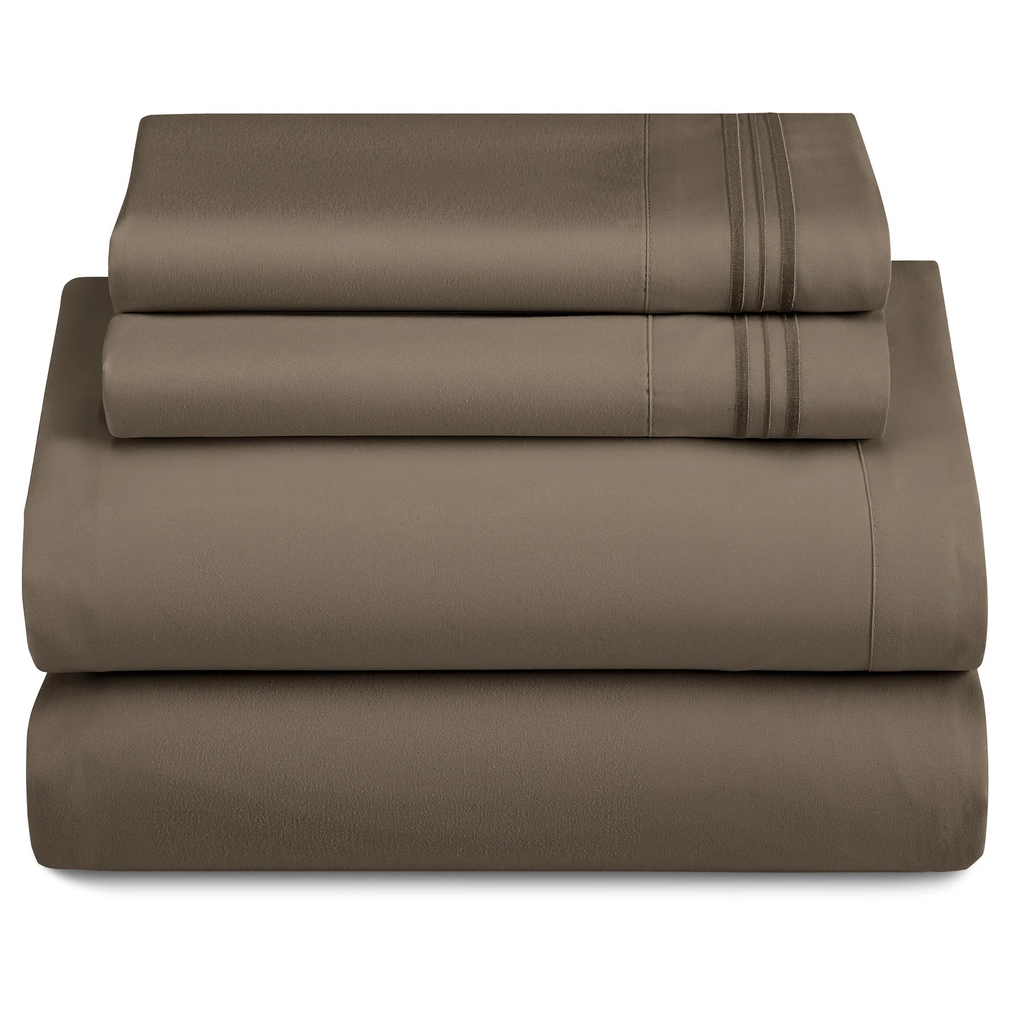 3 Piece Ultra-Soft Microfiber Bed Sheets with Flat Sheet