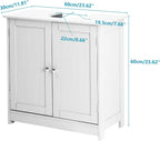 Traditional Under Sink Storage Cabinet White Bathroom Vanity with 2 Doors