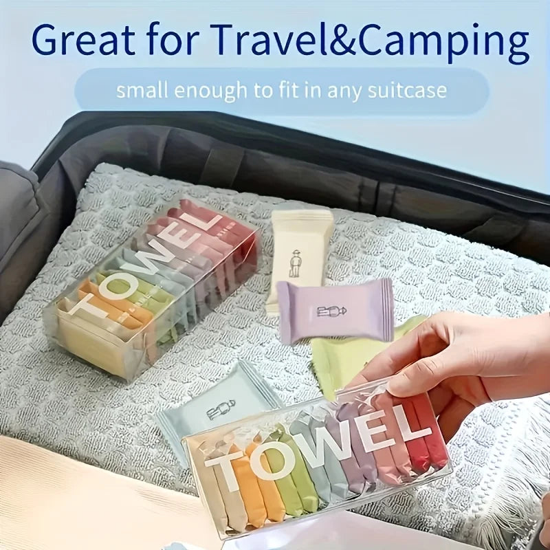 28pcs Individually Packaged Compressed Towel Set, Portable Travel Towels, Disposable Multi-purpose Wet and Dry Towels, Unscented