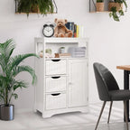 Wooden Bathroom Storage Cabinet with 3 Drawers and 1 Door