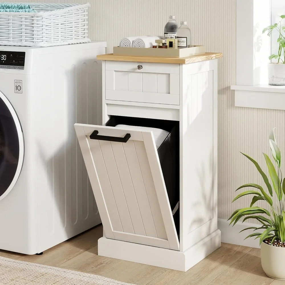 Tilt Out Laundry Hamper Cabinet,