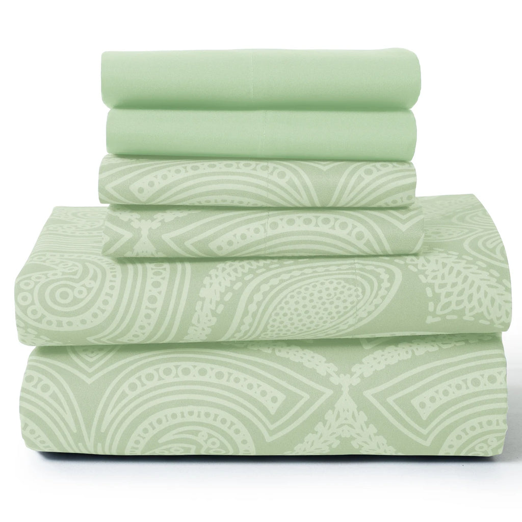 6Pc Paisley Sheet Set – Soft Microfiber, Wrinkle-Free