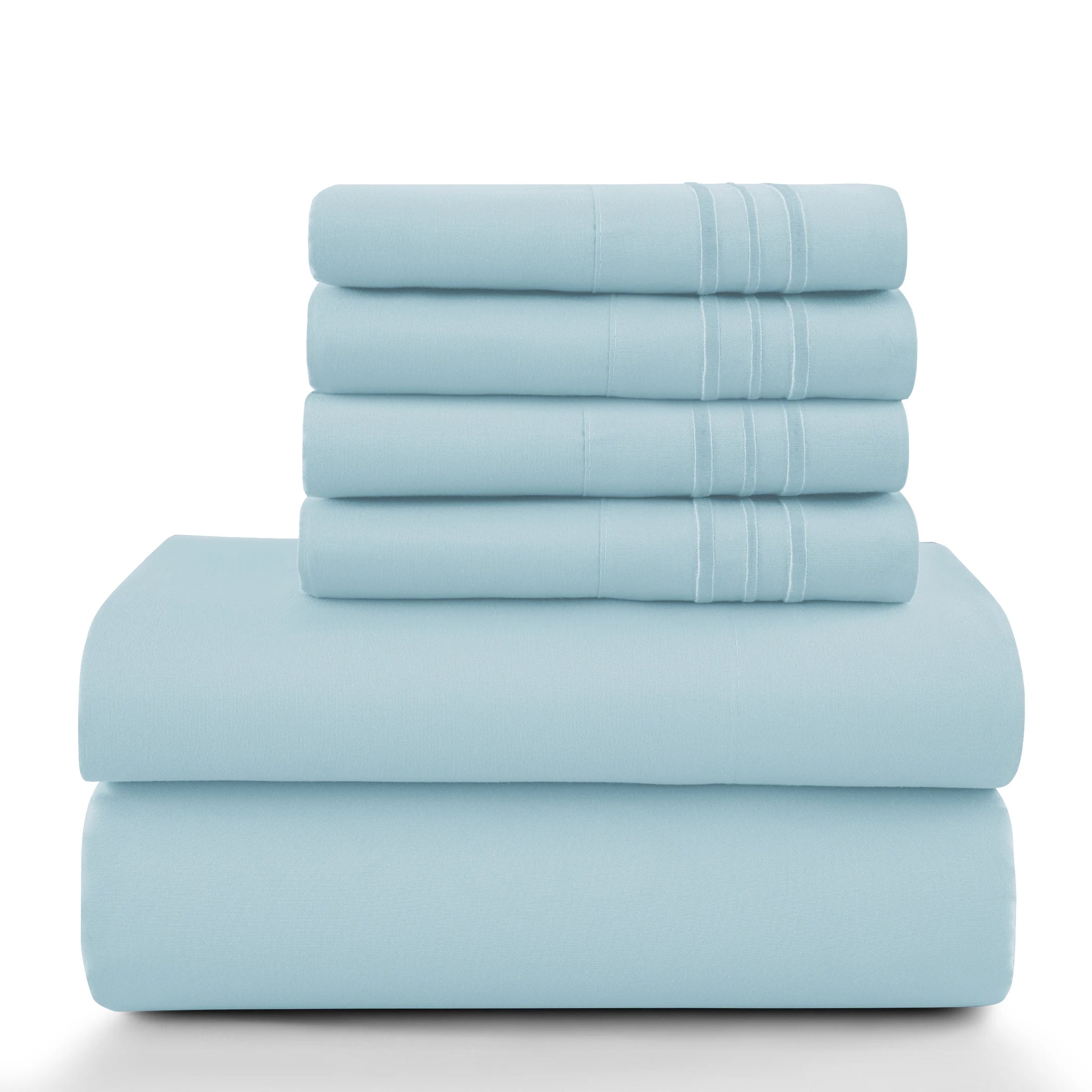 6Pc Solid Bed Sheet Set