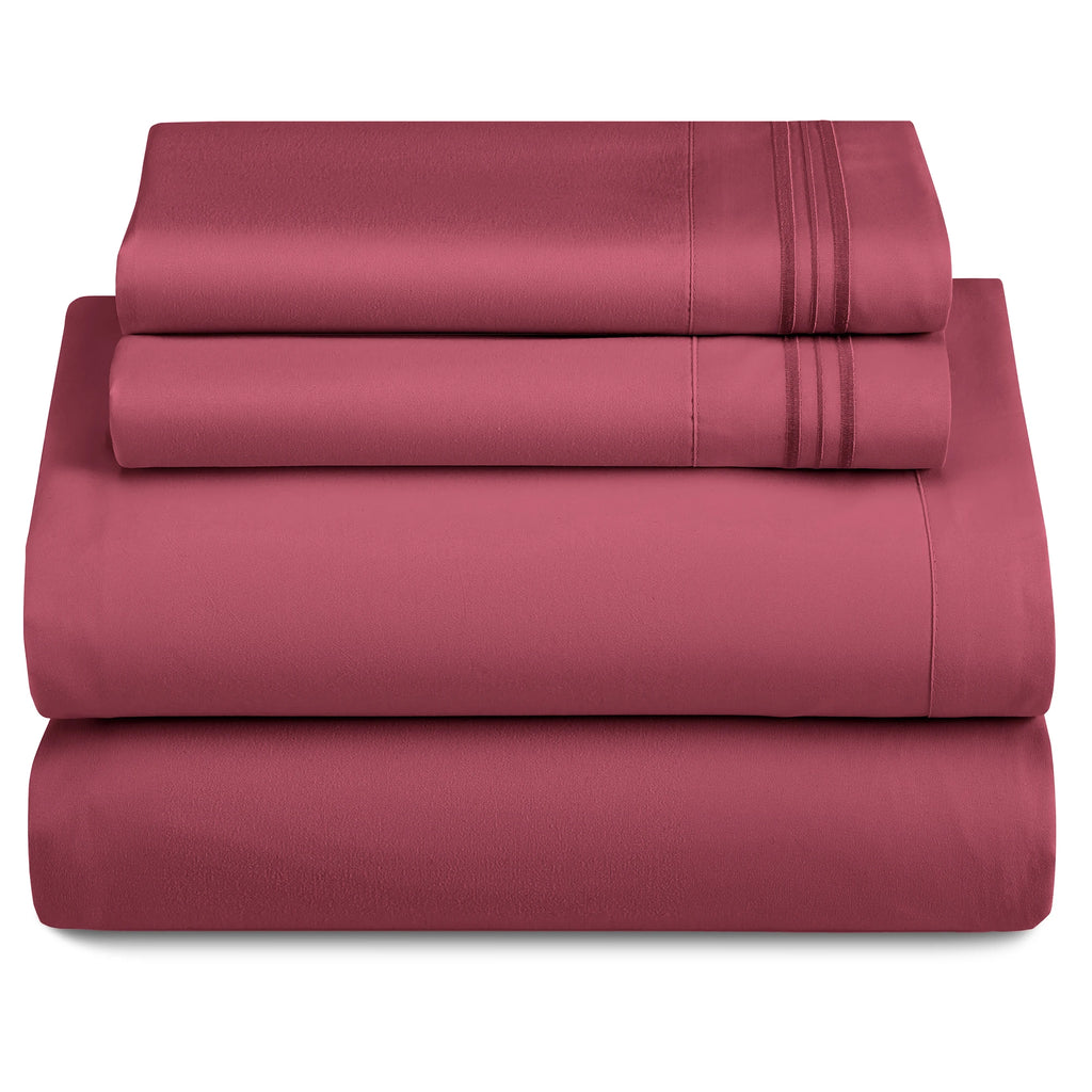 3 Piece Ultra-Soft Microfiber Bed Sheets with Flat Sheet