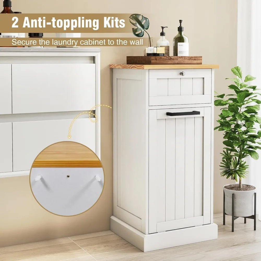 Tilt Out Laundry Hamper Cabinet,