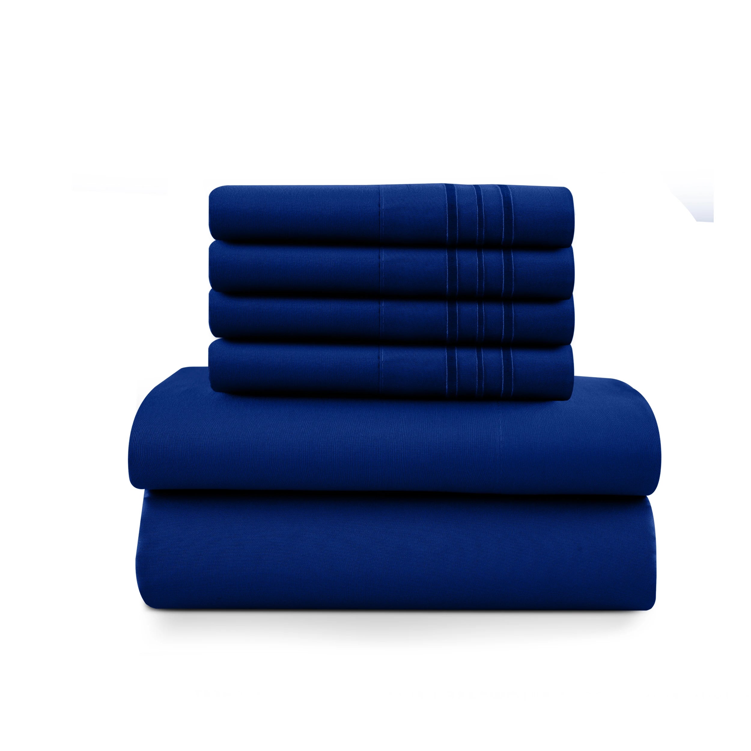 6Pc Solid Bed Sheet Set