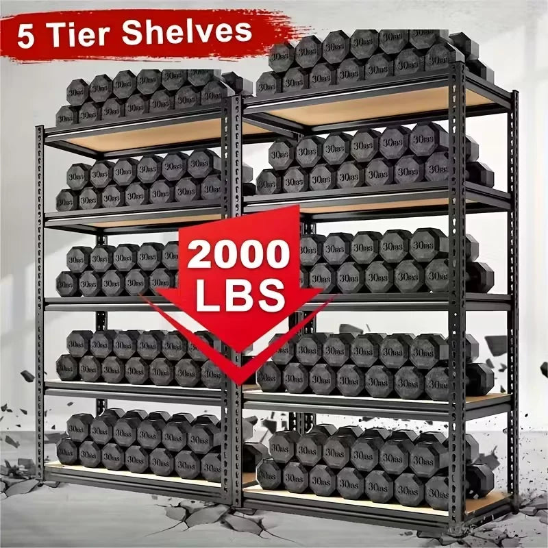 60/72 Inch Heavy-duty Metal Storage Rack, With A Load-bearing Capacity Of 2000 Pounds Per Layer,