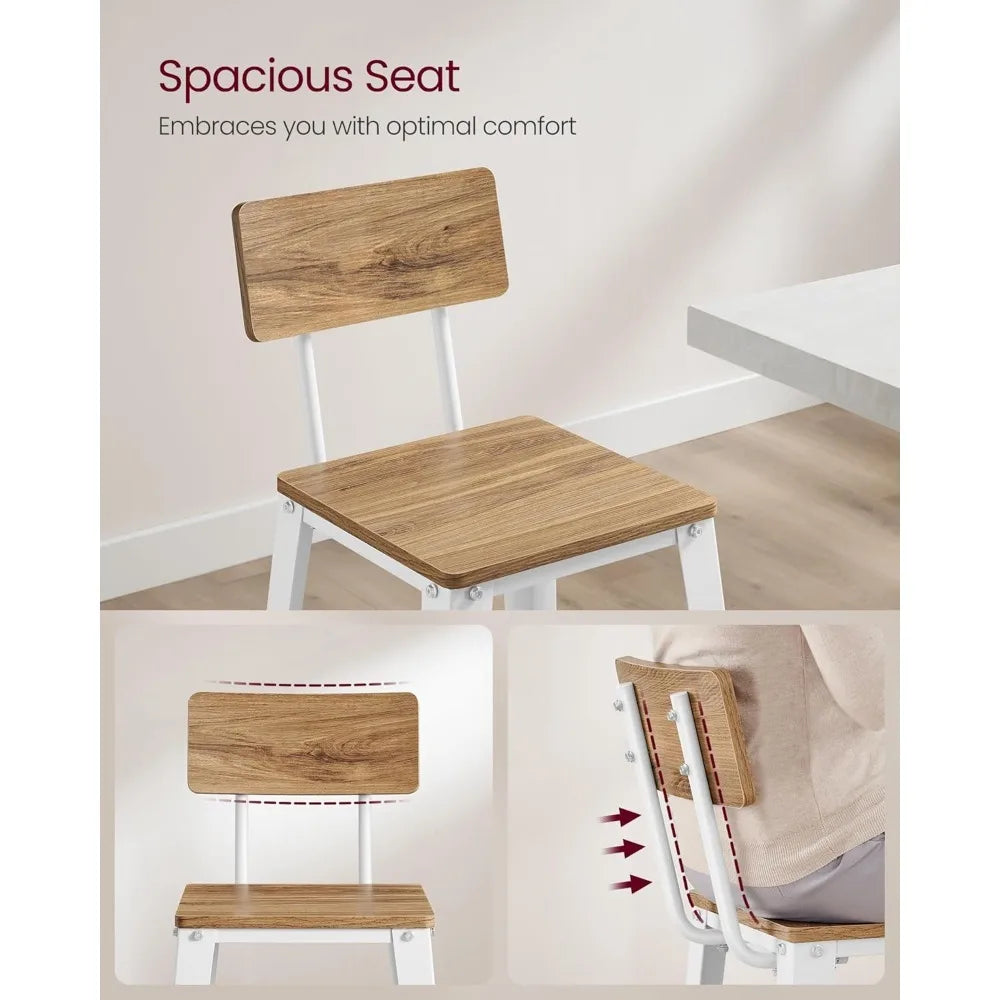 2 Bar Stools, 29.1 Inches Tall Barstools with Back