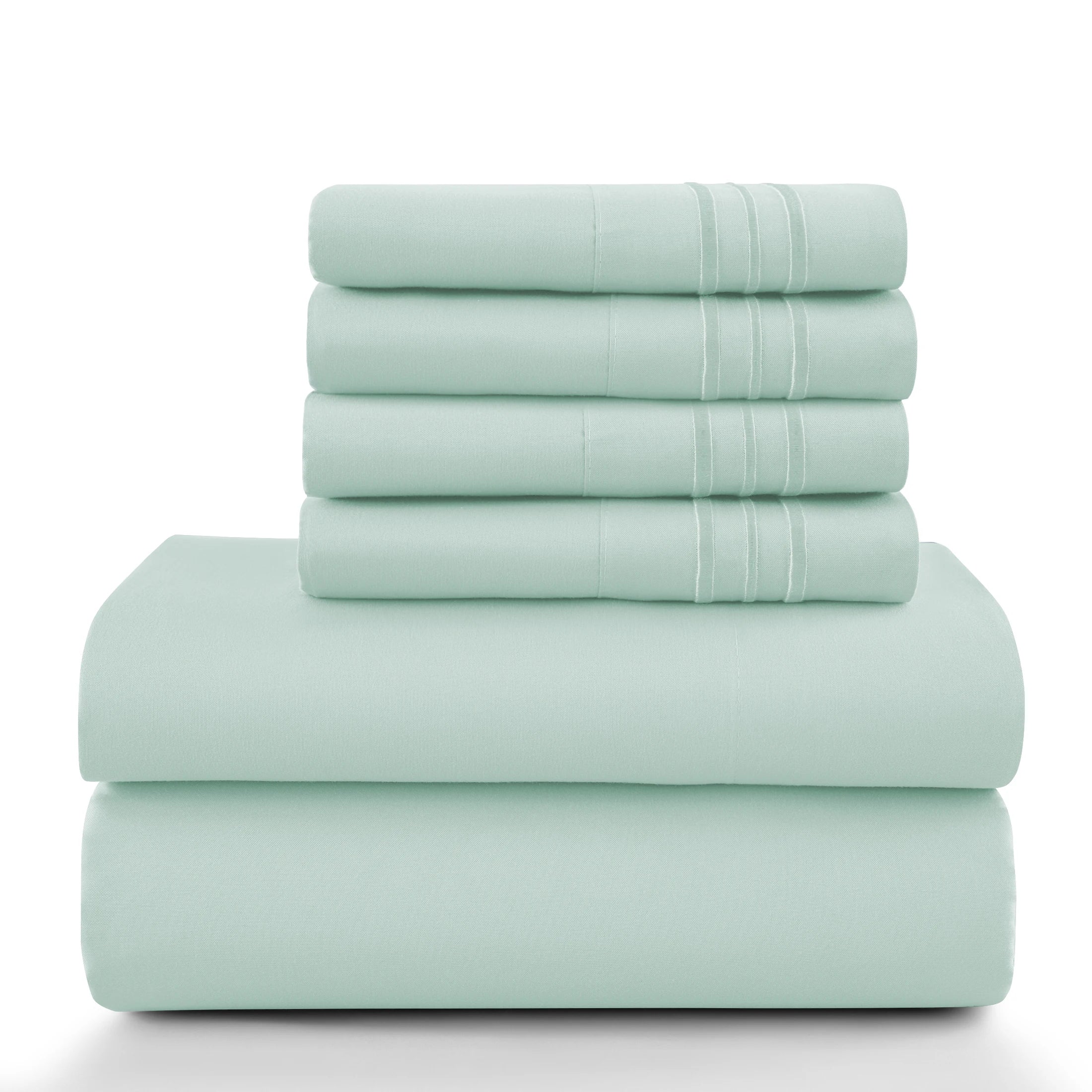 6Pc Solid Bed Sheet Set