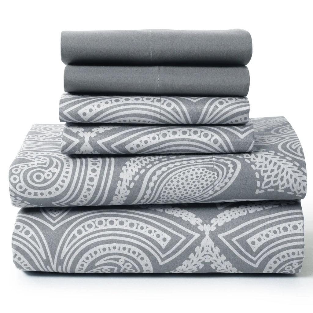6Pc Paisley Sheet Set – Soft Microfiber, Wrinkle-Free