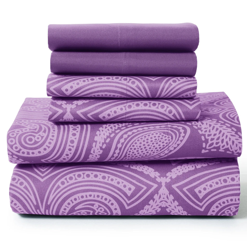 6Pc Paisley Sheet Set – Soft Microfiber, Wrinkle-Free