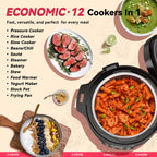 1200W 12-in-1 Electric Pressure Cooker 8Qt, Stainless Steel Pressure Cooker,