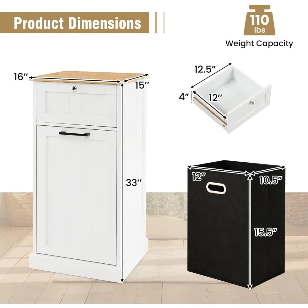 Tilt Out Laundry Hamper Cabinet,