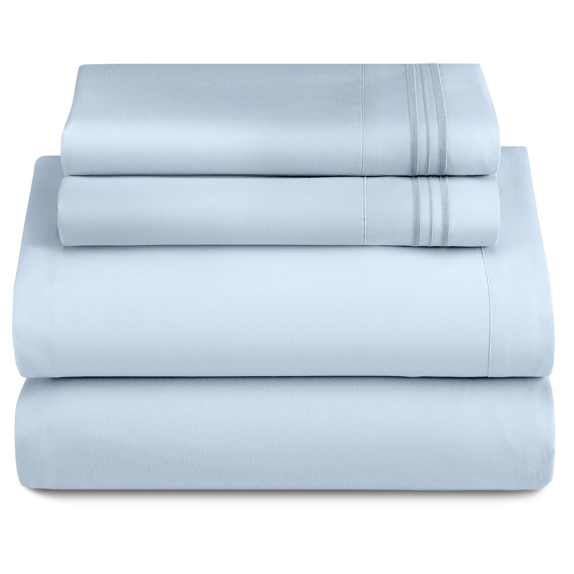 3 Piece Ultra-Soft Microfiber Bed Sheets with Flat Sheet
