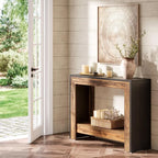 41.3" Farmhouse Console Table, Behind Couch Sofa Table with Open Storage Shelves