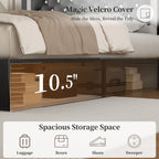 Queen Bed Frame with LED Lights, Adjustable Headboard,