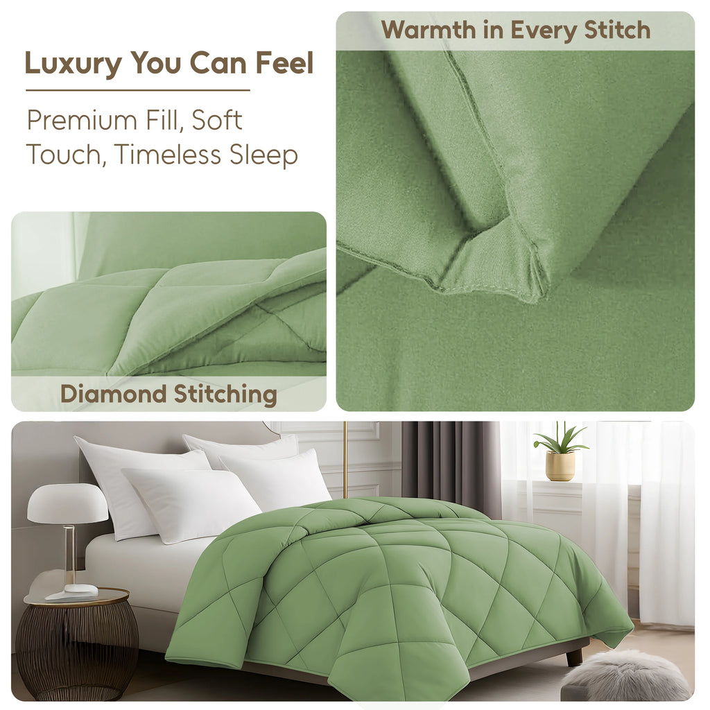 Lightweight 1 Piece Down Alternative Blanket with Soft, Breathable Fabric and Diamond Stitch