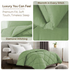 Lightweight 1 Piece Down Alternative Blanket with Soft, Breathable Fabric and Diamond Stitch