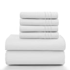 6Pc Solid Bed Sheet Set