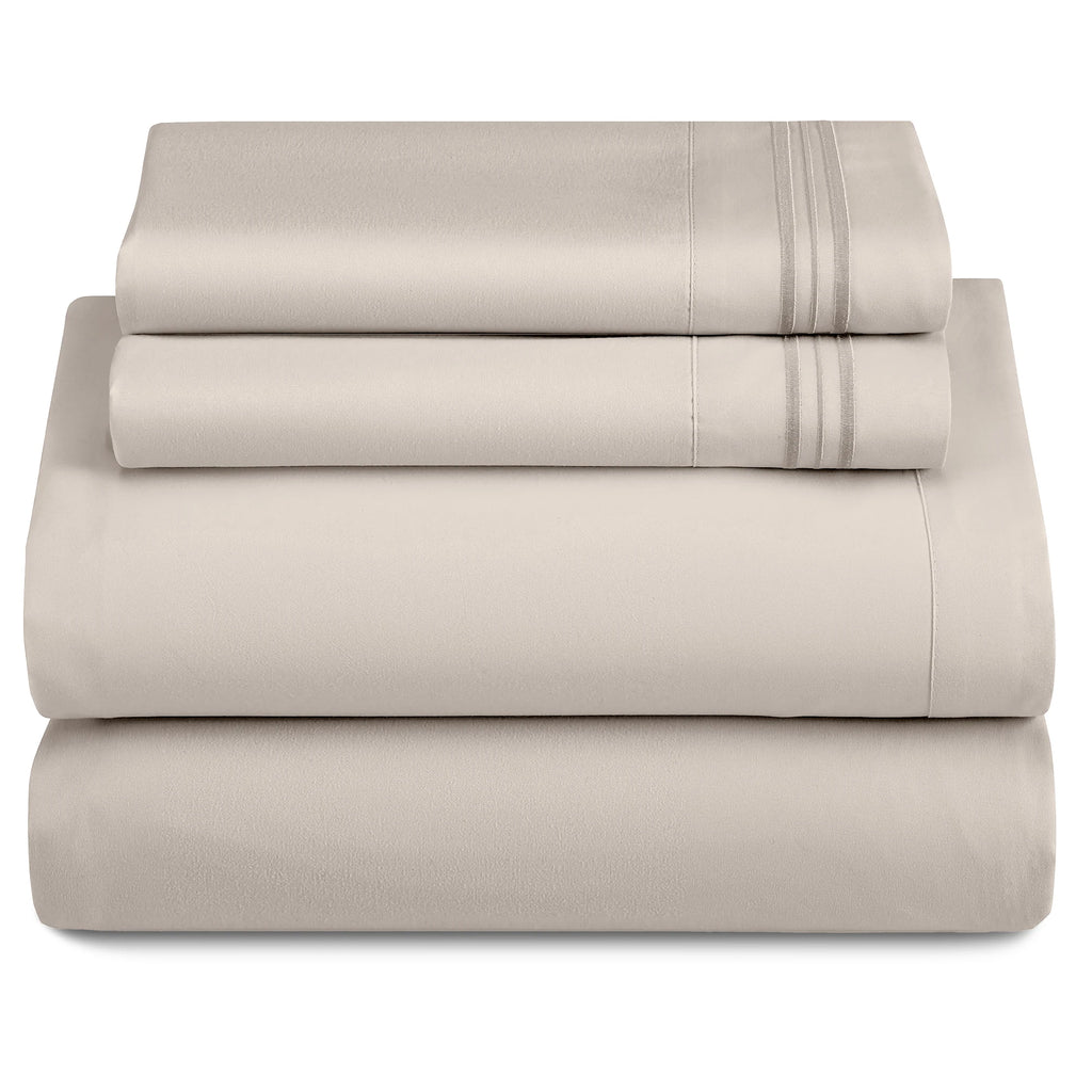 3 Piece Ultra-Soft Microfiber Bed Sheets with Flat Sheet