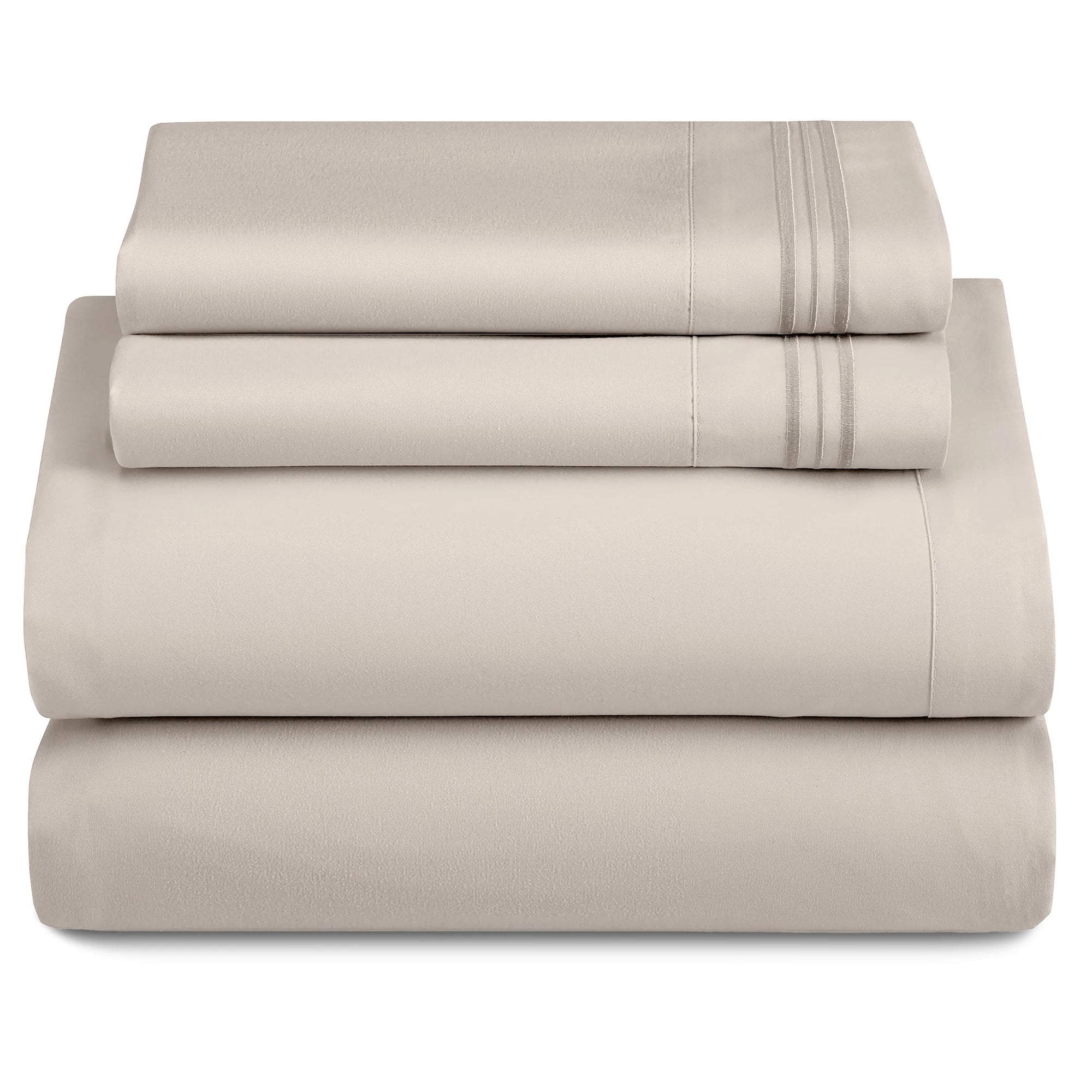 3 Piece Ultra-Soft Microfiber Bed Sheets with Flat Sheet