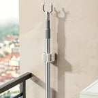 4 Piece White Non Perforated Mop Holder, Self-Adhesive Installation