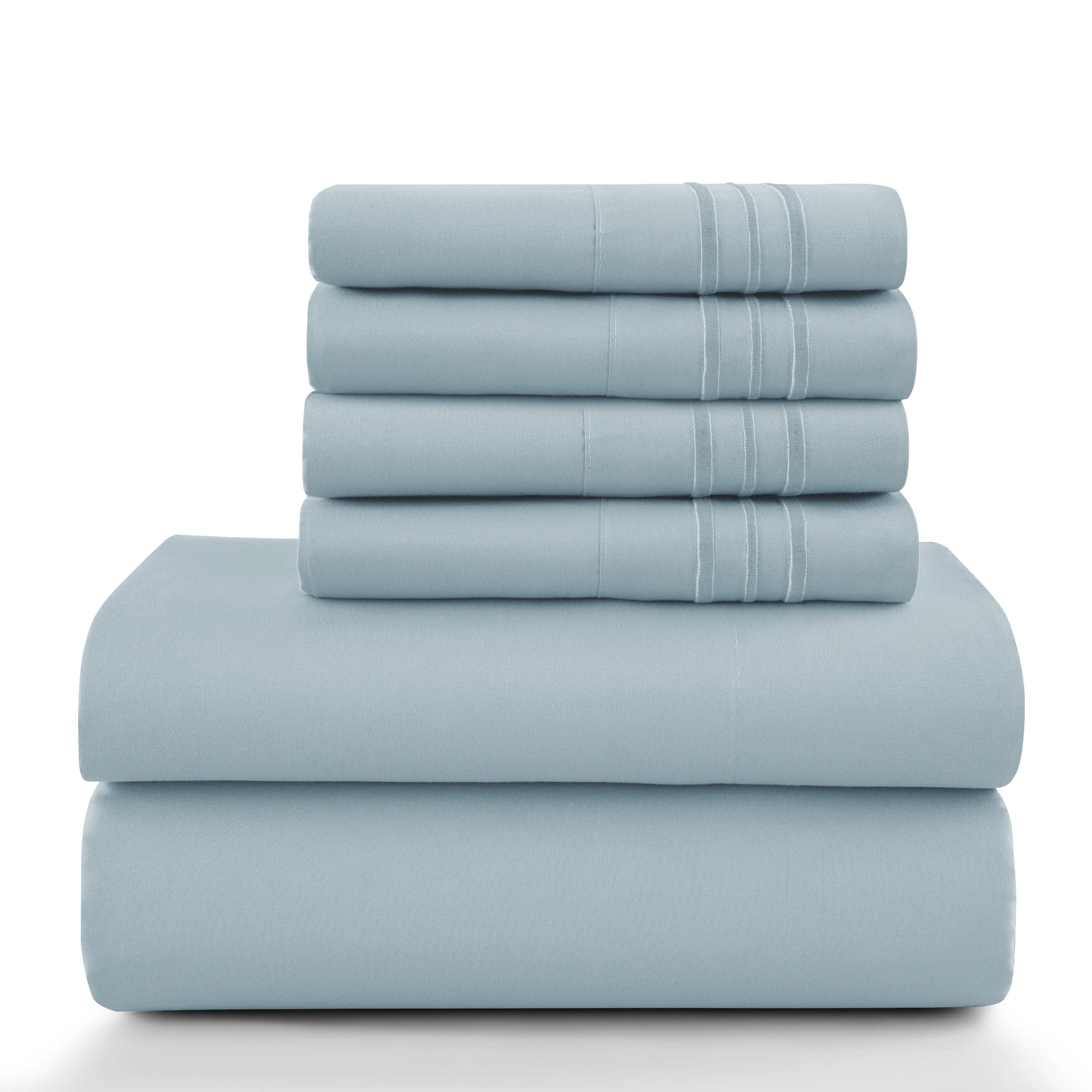 6Pc Solid Bed Sheet Set