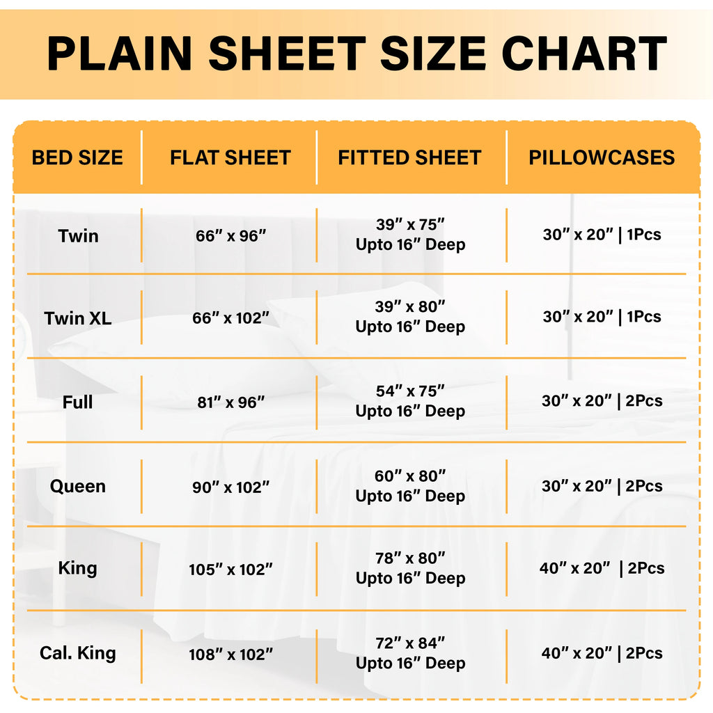 6Pc Solid Bed Sheet Set