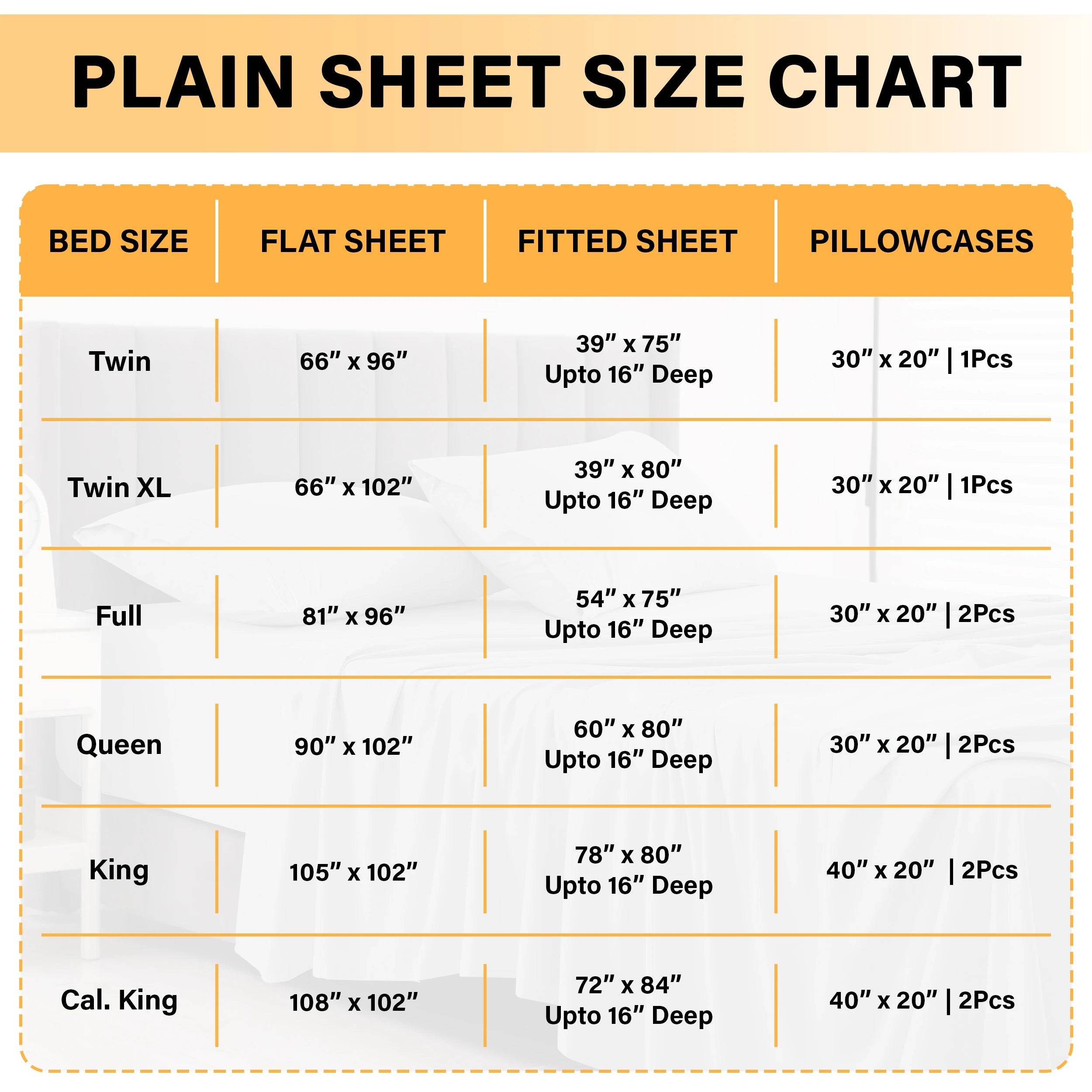 6Pc Solid Bed Sheet Set