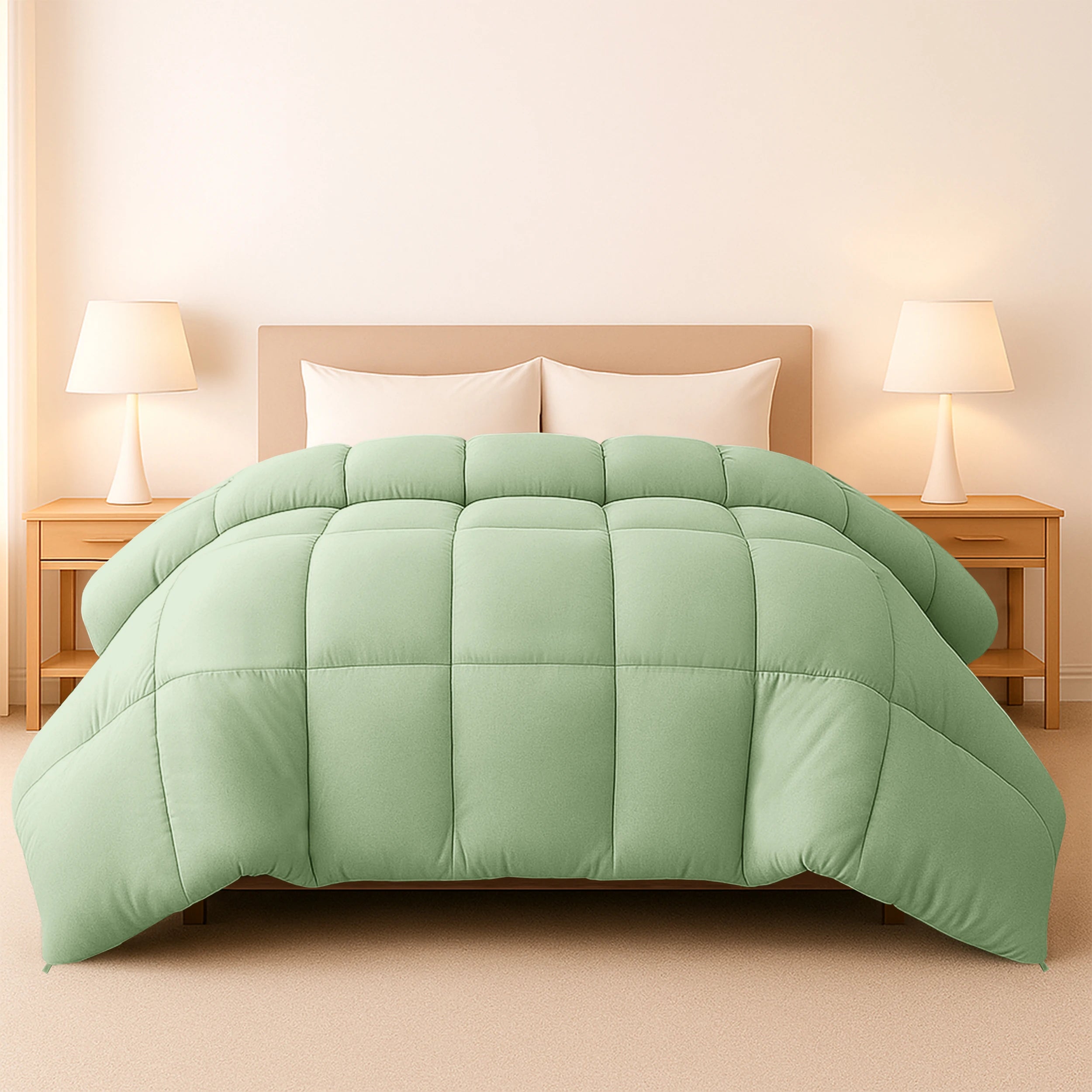 1 Piece Fluffy Duvet Insert with Box Stitch Design comforter