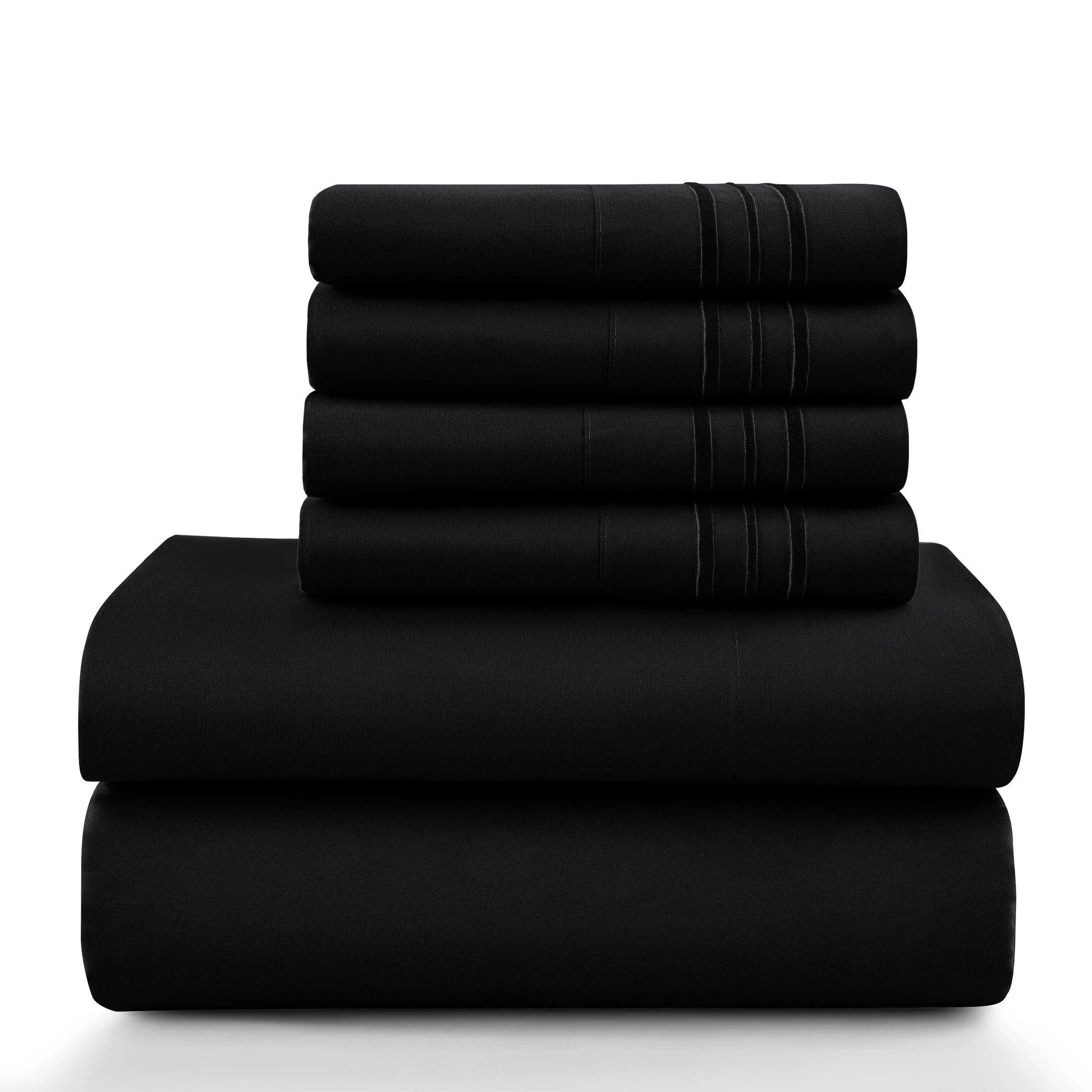 6Pc Solid Bed Sheet Set