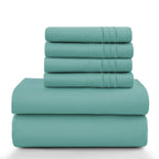 6Pc Solid Bed Sheet Set