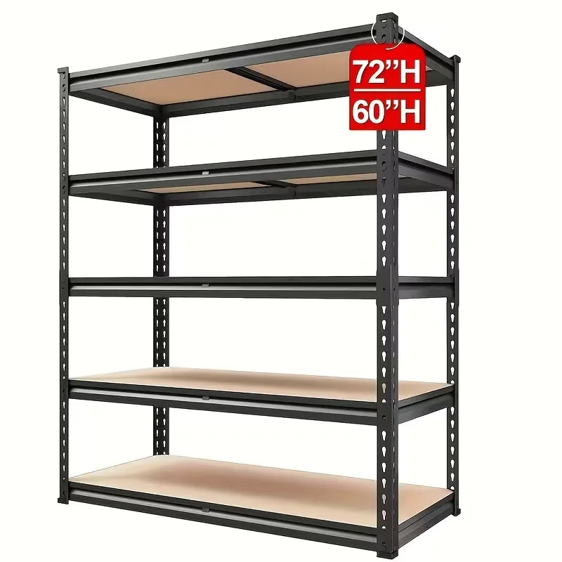 60/72 Inch Heavy-duty Metal Storage Rack, With A Load-bearing Capacity Of 2000 Pounds Per Layer,