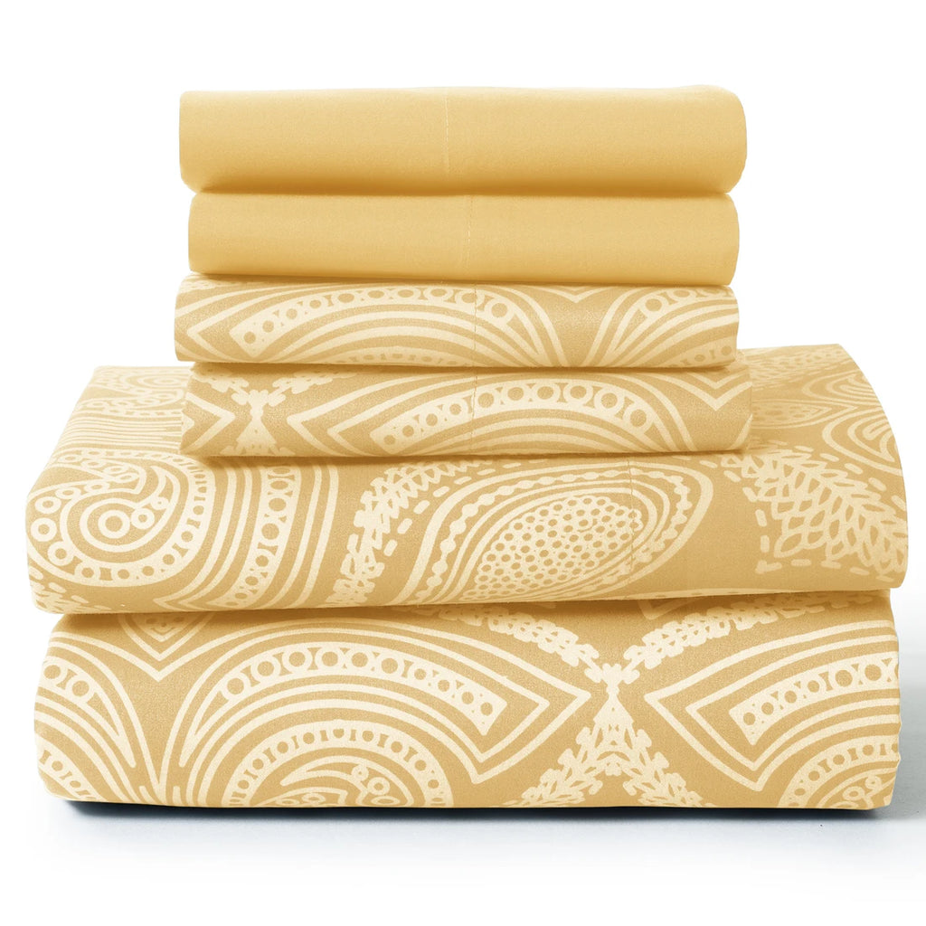 6Pc Paisley Sheet Set – Soft Microfiber, Wrinkle-Free