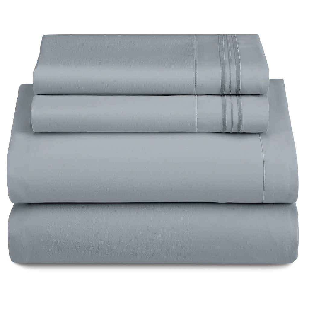 3 Piece Ultra-Soft Microfiber Bed Sheets with Flat Sheet