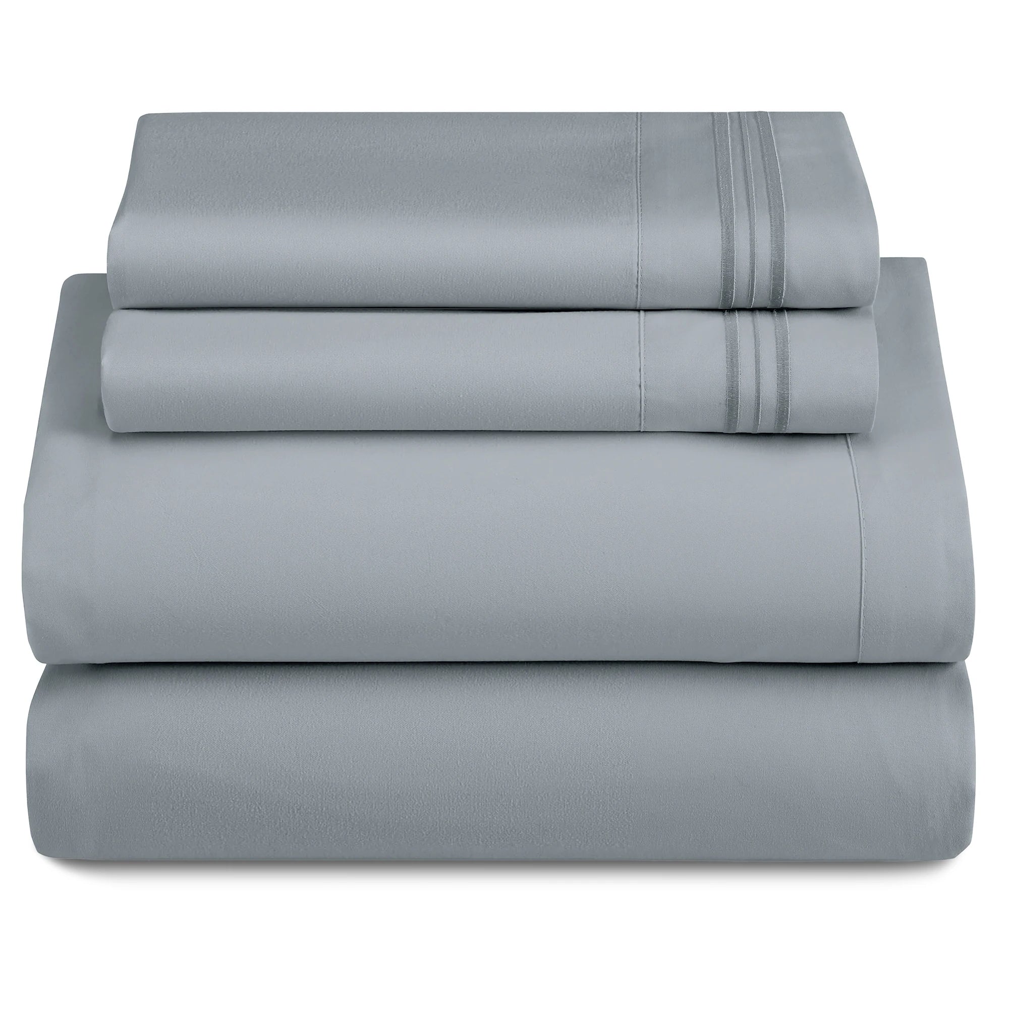 3 Piece Ultra-Soft Microfiber Bed Sheets with Flat Sheet