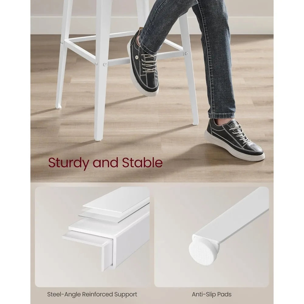 2 Bar Stools, 29.1 Inches Tall Barstools with Back