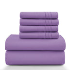 6Pc Solid Bed Sheet Set