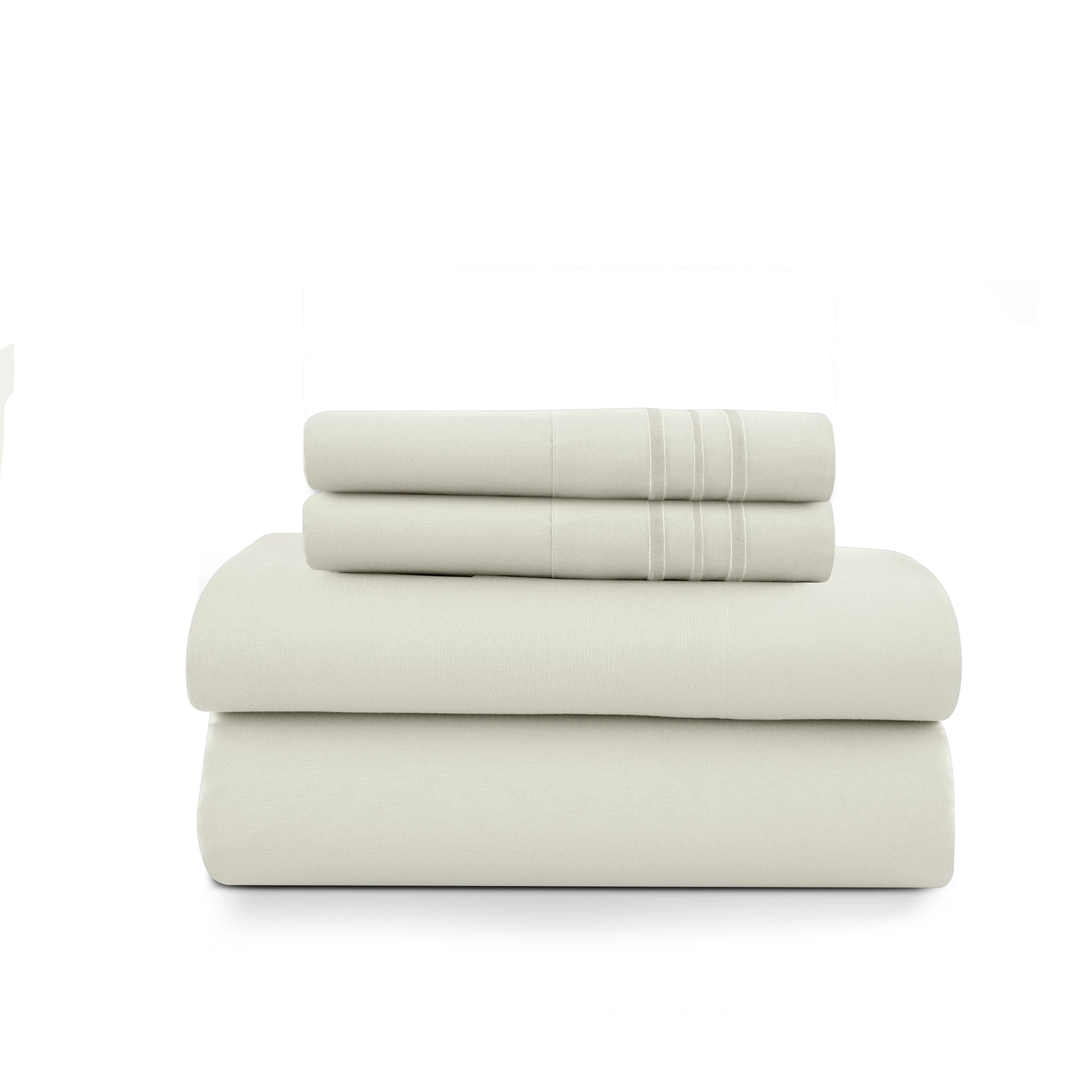 3 Piece Ultra-Soft Microfiber Bed Sheets with Flat Sheet