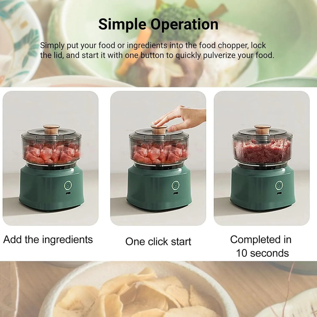 Mini Electric Food Processor USB Charging