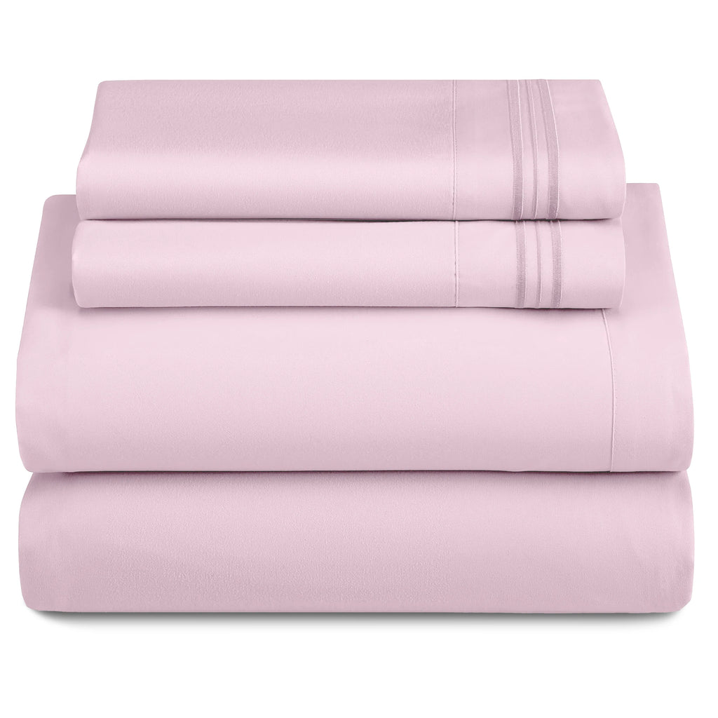 3 Piece Ultra-Soft Microfiber Bed Sheets with Flat Sheet