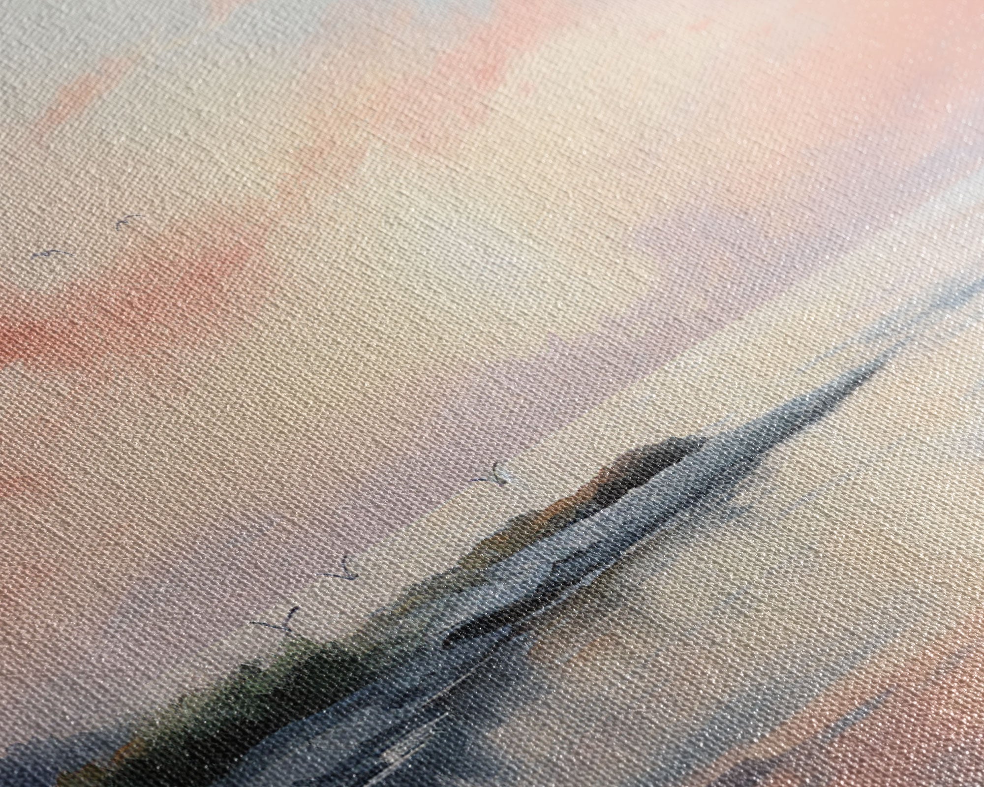 Pink Abstract Coastal Painting
