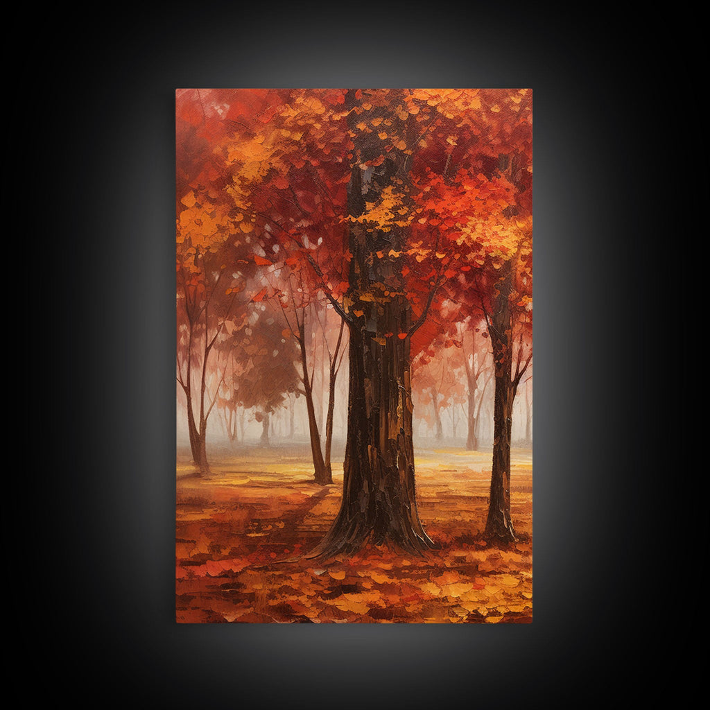 Fall Decor, 3 Piece Wall Art Set, Autumn Forest Oil Painting Canvas Prints