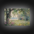 Painting Of An Old Farmhouse In The Spring,